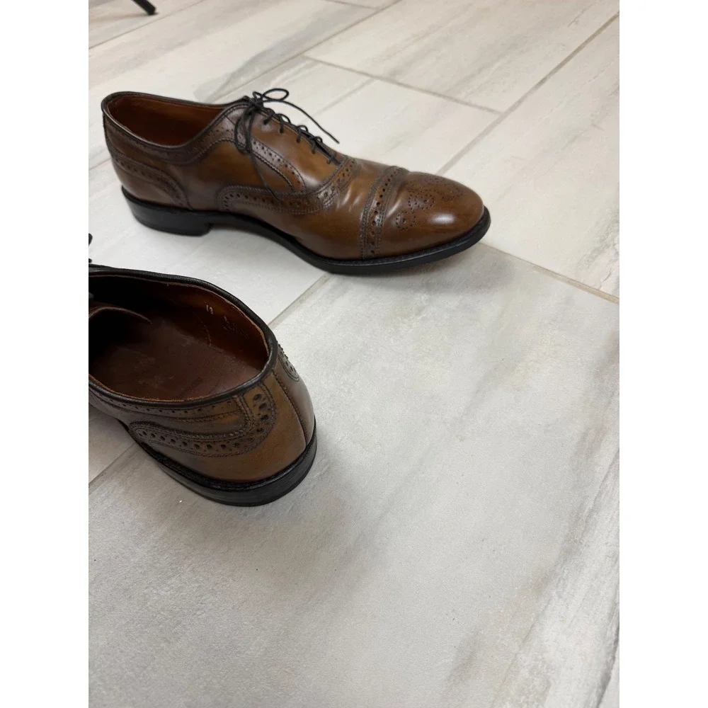 Allen Edmonds Strand Mens 13 E Brown Leather Brogue Cap Toe Oxford Shoes 6135